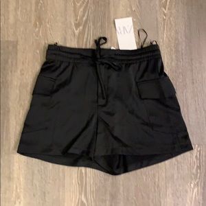 black silky shorts
